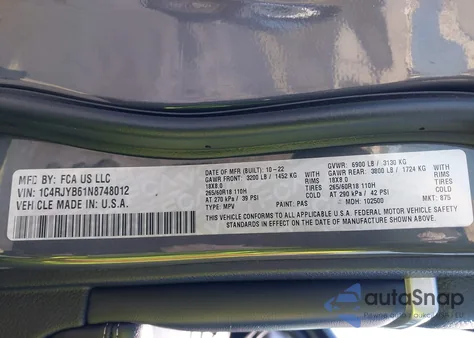 2022 Jeep Grand Cherokee 4Xe Limited 4X4 z USA, uszkodzony, nr VIN 1C4RJYB61N8748012